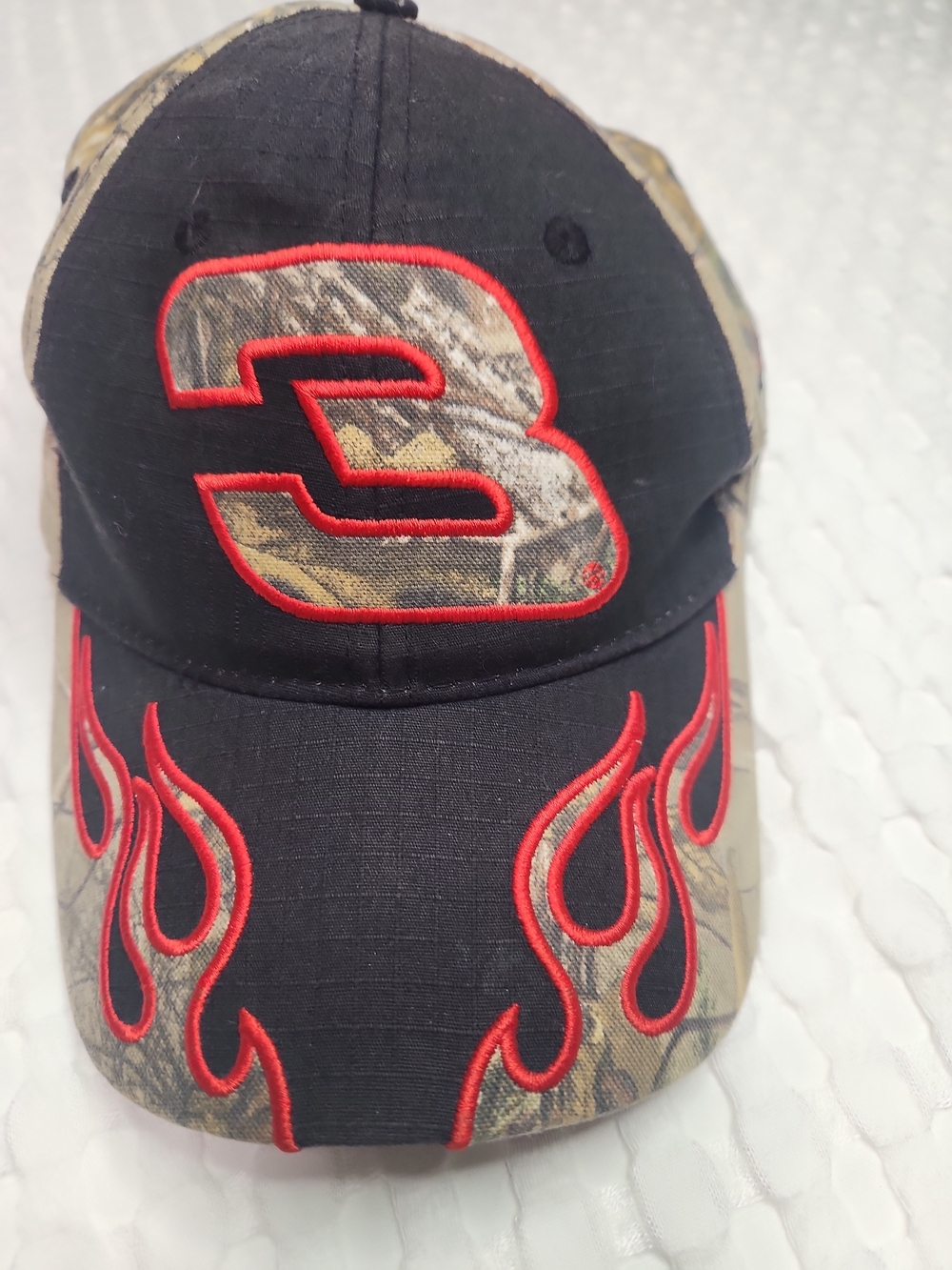 Nascar Black & Camo Baseball Cap with Red Trim